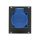 Steckverbinder-Modul 1 x SCHUKO franz. Version, blau, mit Deckel, 16A, 2 HE, 2 BE für SYS-Gehäuseserien, Farbe: anthrazit, RAL 7016 | SYCFB22-SCHA-FP