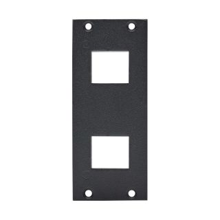 Frontblech 2 x Ausschnitt für Clip-In-Module (Keystone), 2 HE, 1 BE für SYS-Gehäuseserien, verzinktes Stahlblech, Farbe: anthrazith, RAL 7016