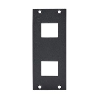 Frontblech 2 x Ausschnitt fr Clip-In-Module (Keystone), 2 HE, 1 BE fr SYS-Gehuseserien, verzinktes Stahlblech, Farbe: anthrazith, RAL 7016