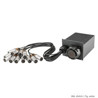 SYSBOXX LK37 Splitter, IN: Multipin LK037 female | OUT: 12 x XLR male | schwarz