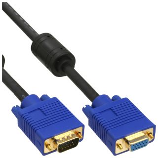 InLine S-VGA Verlngerung Premium, 15pol HD Stecker / Buchse, schwarz, 5m