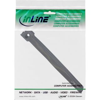 InLine Kabelbinder 180mm, Klett-Verschluss, schwarz, 10 Stck