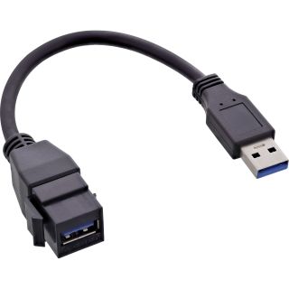 InLine USB 3.2 Gen1 Adapterkabel, USB A Stecker / Keystone Buchse, 0,2m