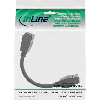 InLine HDMI 2x Keystone Adapterkabel 4K/60Hz, HDMI A Buchse/Buchse, schwarz, 0,2m
