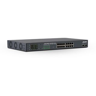 InLine PoE++ Gigabit Netzwerk Switch 16 Port, 1GBit/s, 2xSFP, 19, Metall, Lftersteuerung, mit Display, Passwortschutz, 300W