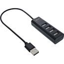 InLine USB 2.0 Hub, 4 Port, schwarz, Kabel 30cm, schmale...