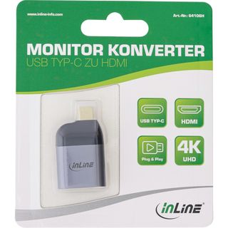 InLine USB Display Konverter, USB Typ-C Stecker zu HDMI Buchse (DP Alt Mode), 4K2K