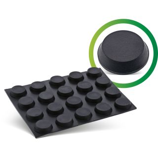 InLine Gummipads, 12mm, 20er Pack, schwarz, flach, selbstklebend