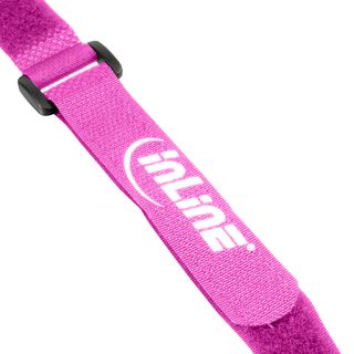 InLine Klettschlaufen 20x200mm, 10er, pink