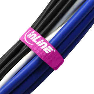 InLine Klettschlaufen 20x200mm, 10er, pink