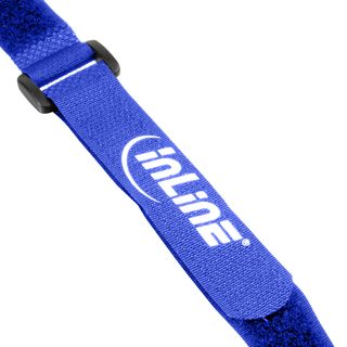 InLine Klettschlaufen 20x400mm, 10er, blau