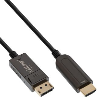 InLine DisplayPort zu HDMI AOC Konverter Kabel, 4K/60Hz, schwarz, 25m