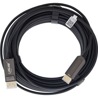 InLine DisplayPort zu HDMI AOC Konverter Kabel, 4K/60Hz, schwarz, 15m