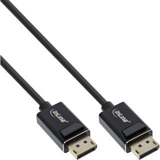 InLine DisplayPort 2.0 Kabel, 8K4K UHBR, schwarz, vergoldete Kontakte, 3m