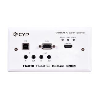 HDMI over IP Transmitter with USB/KVM Wall Plate Extender - Cypress CH-U331HTXWPEU