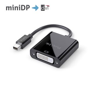 Premium Aktiver 2K mini DisplayPort / DVI Portsaver Adapter ? schwarz