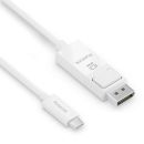 Premium 4K USB-C / DisplayPort Kabel - 2.00m, weiß
