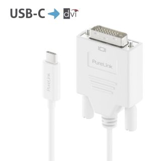 Premium Aktives 2K USB-C / DVI Kabel ? 1,00m, wei