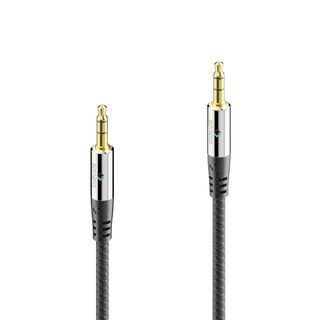 Premium 3,5mm Klinke Stereo Audio Kabel mit geraden Steckern und Nylongeflecht ? 1,00m