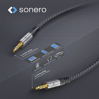 Premium 3,5mm Klinke Stereo Audio Kabel mit geraden Steckern und Nylongeflecht ? 1,00m