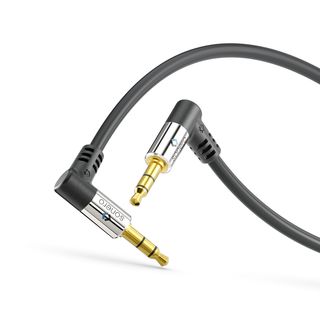 Premium 3,5mm Klinke Stereo Audio Kabel mit Winkelsteckern ? 1,50m