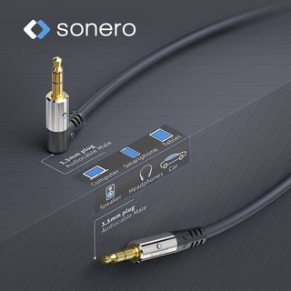 Premium 3,5mm Klinke Stereo Audio Kabel mit Winkelstecker ? 2,00m