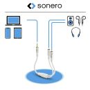 3.5mm auf 2x 3.5mm Headset Audio Adapterkabel, weiß, 0.25m