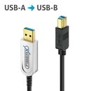 USB 3.1 Gen2 USB-A/USB-B AOC Glasfaserkabel - 50 m
