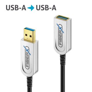 USB 3.2 Gen2 USB-A AOC Glasfaser-Verlängerungskabel - 50 m