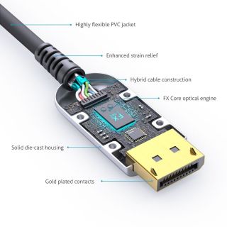 8K DisplayPort 2.0 AOC Glasfaserkabel, 100m