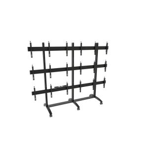 Mobiler Videowand-Wagen, modular 3x3, für 50-57" Bildschirme