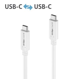 Premium USB4 Gen2x2 USB-C Kabel - 20Gbps, 240W, 4K60 - 1.00m, weiß