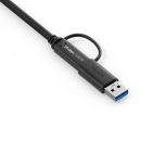 Premium USB 3.2 Gen2x1 USB-C Kabel mit USB-A Stecker - 10Gbps, 100W, 4K60 - 1.00m, schwarz