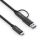 Premium USB 3.2 Gen2x1 USB-C Kabel mit USB-A Stecker - 10Gbps, 100W, 4K60 - 0.50m, schwarz