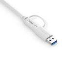 Premium USB 3.2 Gen2x1 USB-C Kabel mit USB-A Anschluss - 10Gbps, 100W, 4K60 - 1.00m, weiß
