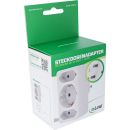 InLine® Steckdosenadapter, Schutzkontakt Stecker an 2x Euro + 1x SK, weiß