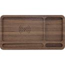 InLine® WoodCharge – Organizer mit integrierter Qi-Ladefläche aus Walnuß-Holz