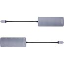 InLine® USB 3.2 Gen.2 Hub, 4x USB-C + 3x USB-A, PD 100W, Aluminium, grau
