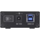InLine® USB 3.0 Hub, 7 Port, Aluminiumgehäuse, schwarz, mit 2,5A Netzteil