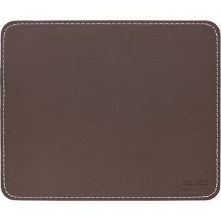 InLine® Maus-Pad Premium Kunstleder braun, 255x220x3mm