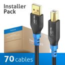 USB 2.0 USB-A auf USB-B Kabel, schwarz, 0.50m, Installer...