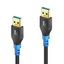 USB 3.2 Gen1 USB-A / USB-A Kabel, schwarz, 1.00m, Single...