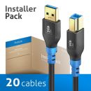 USB 3.2 Gen1 USB-A / USB-B Kabel, schwarz, 3.00m,...