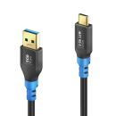 USB 3.2 Gen1 USB-C / USB-A Kabel, schwarz, 0.50m, Single Cable