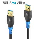 USB 3.2 Gen1 USB-A / USB-A Kabel, schwarz, 2.00m, Single...