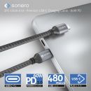 USB-C auf USB-C-Ladekabel - USB 2.0, 60W PD - grau/schwarz - 0,50m