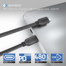 USB-C auf USB-C-Ladekabel - USB 2.0, 60W PD - schwarz - 0,50m