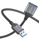USB 3.0-Kabel - A/A-Verlängerung - Aluminium - spacegrau/schwarz - 2.00m
