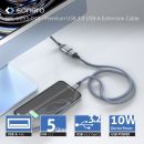 USB 3.0-Kabel - A/A-Verlängerung - Aluminium - spacegrau/schwarz - 2.00m