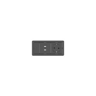 Table In-Surface, Baseline, Black Rectangle, 2 module. Includes  - Black frame + Black locking device